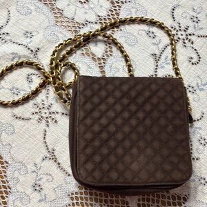 Amanda Smith‎ Quilted Brown and Gold Crossbody Bag